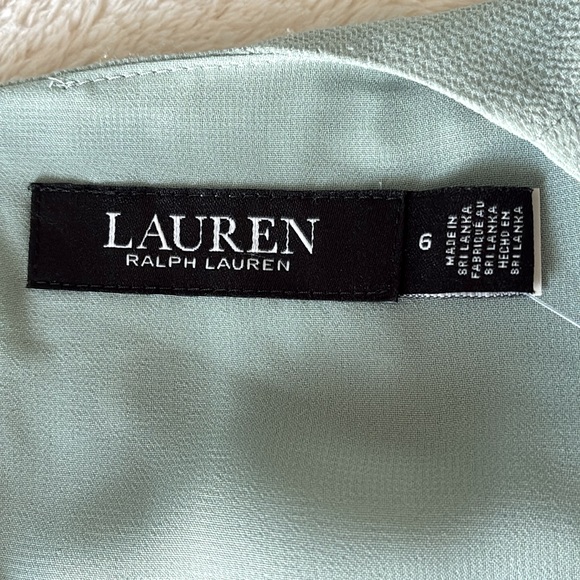 Ralph Lauren Sage Green Midi Dress Size 6 Tie Waist NWT - Picture 10 of 16